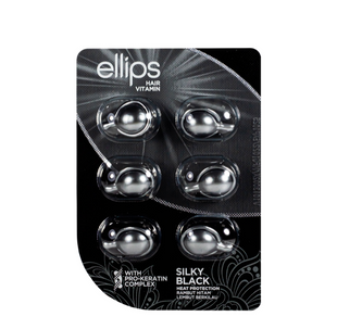 Капсули для волосся Ellips Hair Vitamin Silky Black &laquo;Шовкова ніч&raquo; з Pro-Keratin Complex, 6 шт &times;1 мл 00025 фото